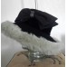 Church Lady/Derby Hat with Black Wool Felt and Rhinestone Bow  eb-38634846